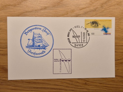 Postkarte mit schiffsstempel - postkarte,