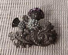 Amethyst-Silberbrosche 925