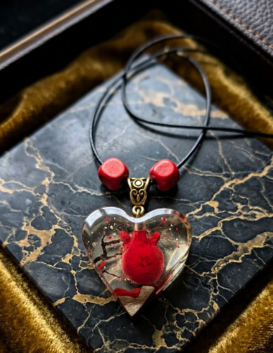 Handmade harz kette herz - kette,