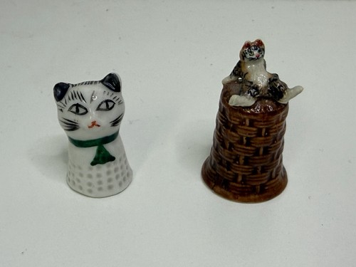 Fingerhut porzellan katzen - fingerhut,