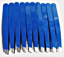 10er Pinzette Blau 9 CM Lang 3MM Breite Schräge von innen flache Spitze