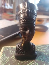 Ägyptische Büste,Nofretete 7,5 cm, m.E. Kunststein, schwarz