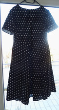 Damen Kleid schwarz mit weißen Punkten, Gr. XL, neu in Folie
