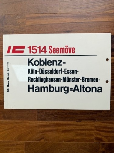 Zuglaufschild 1514 seemöve - zuglaufschild, ic
