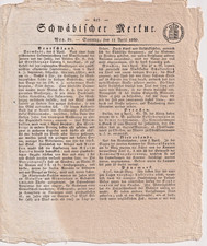 1830 Schwäbischer Merkur, Zeitung Stuttgart