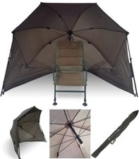 Angelschirm Karpfenzelt Brolly Schirmzelt Shelter mit storm poles 140x210cm