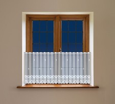 Scheibengardine Bistrogardine 80 cm Hoch Jacquard Weiß Stangendurchzug