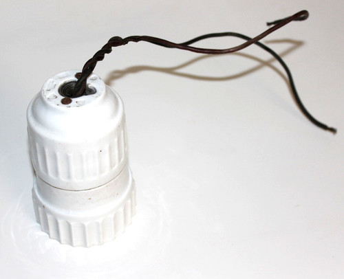 Alte lampe sockel porzellan - alte, /