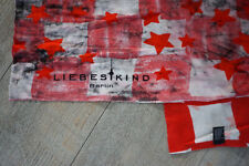 Schal LIEBESKIND rot weiß schwarz Baumwolle Stretch Karos Sterne 55x136cm NEU