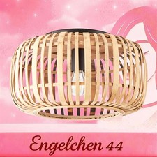 Deckenlampe Woodrow Deckenleuchte Holz Bambus Käfig Natur hell braun E27 dimmbar