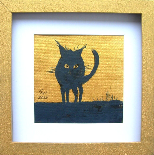 Schwarze katze gerahmte - 2,