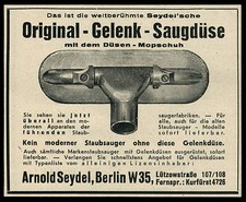 Alte Reklame 1937 Original-Gelenk-Saugdüse Arnold Seydel Berlin Staubsauger