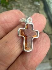 Bernstein Kreuz Mall Anhänger