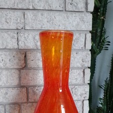 ****Tolle Vase **** Bruchglas Vase orange gelb Vintage Retro  25cm #045