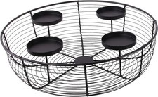 TrendLine Adventskranz Metall Ø 38 x 11 cm schwarz  Kranz