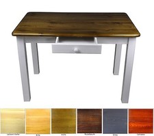 Esstisch mit Schublade Kiefer Küchentisch Tisch massiv Speisetisch Honig/weiß 