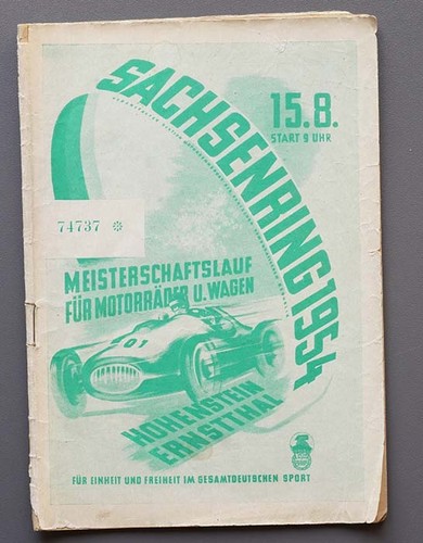 Rennprogramm sachsenring 1954 - rennprogramm,