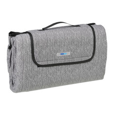 Picknickdecke Stranddecke Strandmatte Campingdecke faltbar grau Fleece Decke