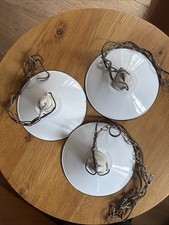 3 Antik Emailleschirm Lampe