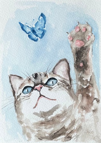 Katze schmetterling original - katze,