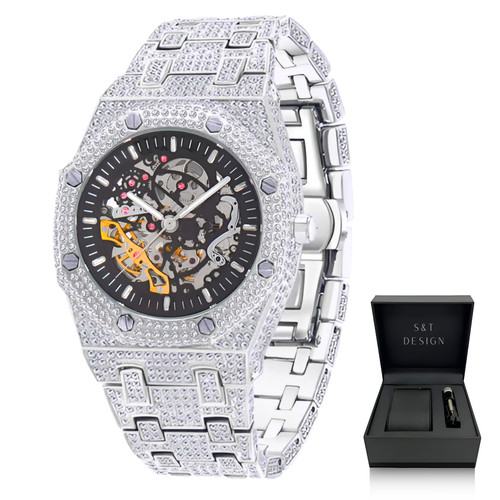 Iced out automatik uhr herren - uhr,