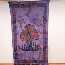 XL Tagesdecke 210x140 Baumwolle Dekotuch Überwurf goa Magic Mushroom Pilze india