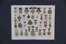 Orden Hausorden Sachsen Preußen Tafel Übersichtstafel Chromolithografie um 1900