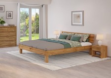 Stabiles Ehebett Holzbett Massivholzbett Doppelbett 180x200 Eiche massiv geölt  