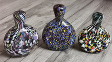 3 x wunderschöne Schnupftabak  Flasche buntes Glas Handarbeit Sammlungsauflösung