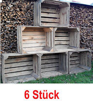 6 Stück ALTE RUSTIKALE HOLZKISTEN OBSTKISTEN WEINKISTEN  TISCH REGAL VINTAGE BOX