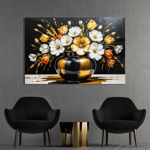 Vase mit goldenen blumen - ✅vase,