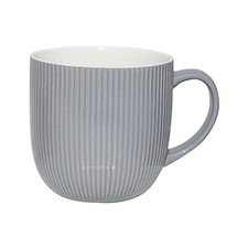 Kaffee-Tasse Porzellan Kaffeebecher Teetasse Geschenk Curly 360 ml Grau 