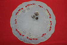 Pichler Tisch-Platzdecke Advent Weihnachten bestickt Ø 58 cm Grau/Blau/Gold 