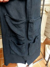 3437 Frequence Leinenkleid Gr. 1 blauschwarz vorn und hinten je 4 Taschen