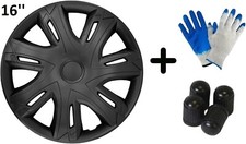 Satz 4xStück Radkappen Radzierblenden Radblenden NRM 16" Power Schwarz Matt 3671