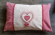 Zirbenkissen mit Herz ❤️ Bezug mit Leinenanteil 40 x 25 cm