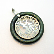 XL chinesischer Jadeanhänger außergewöhnlich Glück + Wohlstand Jadering Ø 5cm