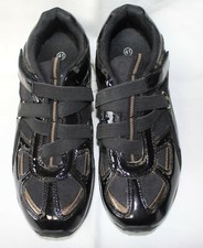 Damen Sneaker Halbschuhe Freizeitschuhe Schwarz Klettverschluss 36-37