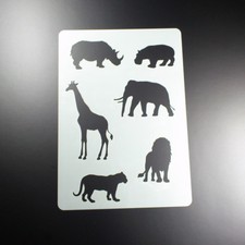 A4 Schablone Elefant Löwe