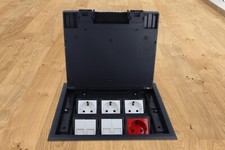 Bodentank 6-fach bestückt Einbausteckdose Datendose versenkbar Höhenverstellbar