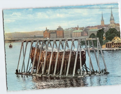 Postcard the warship - the,