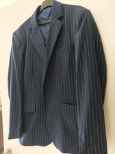 Herren Anzug 3-teilig, Schwarz / weiß gestreift Größe L