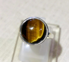 Ring mit Tigerauge, 925er Silber, Gr 17,2 - Tigereye -