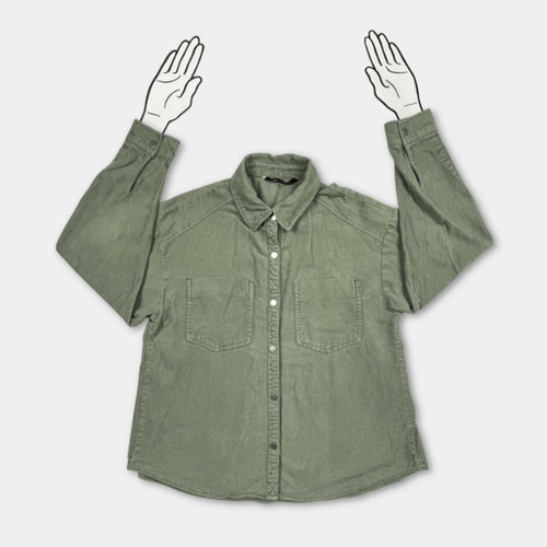 Bluse hemd damen zara grün - hemd,