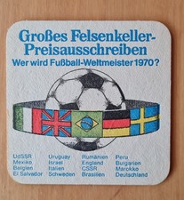 * ALTER BIERDECKEL * HERFORDER PILS FELSENKELLER PREISAUSSCHREIBEN FUßBALL 1970