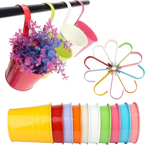 10x blumentopf bunt hängetopf - bunt,