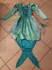 Faschingskostüm Mädchen, Meerjungfrau, Flosse, Applik., mint/gelb/pink, Gr. 140