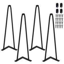 4er Set Tischbeine Möbelfüße Haarnadelbeine Hairpin mit 2 Stangen Tischkufen