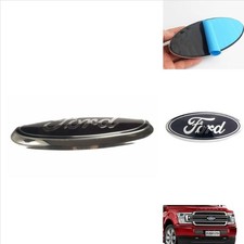 1X Oval FLAT Badge Abzeichen 175x70mm Blau & Chrom Emblem Für Ford KA 2008-2016