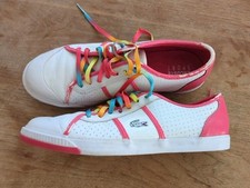 Lacoste Leder Schuhe Trainer Sneaker Rainbow ? Regenbogen Gr 39